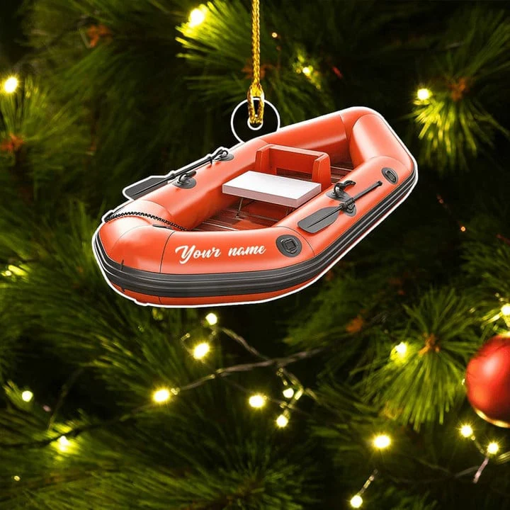 Personalized Inflatable Boat Acrylic Keychain For Xmas Decor, Custom Name Christmas Acrylic Keychain Gift For Family - Image 5