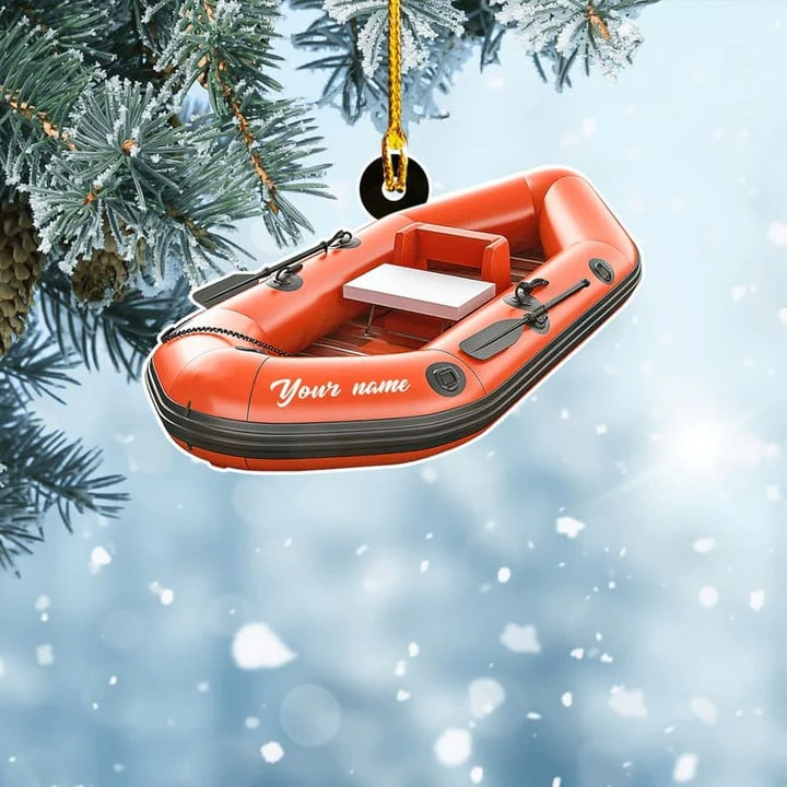 Personalized Inflatable Boat Acrylic Keychain For Xmas Decor, Custom Name Christmas Acrylic Keychain Gift For Family - Image 6