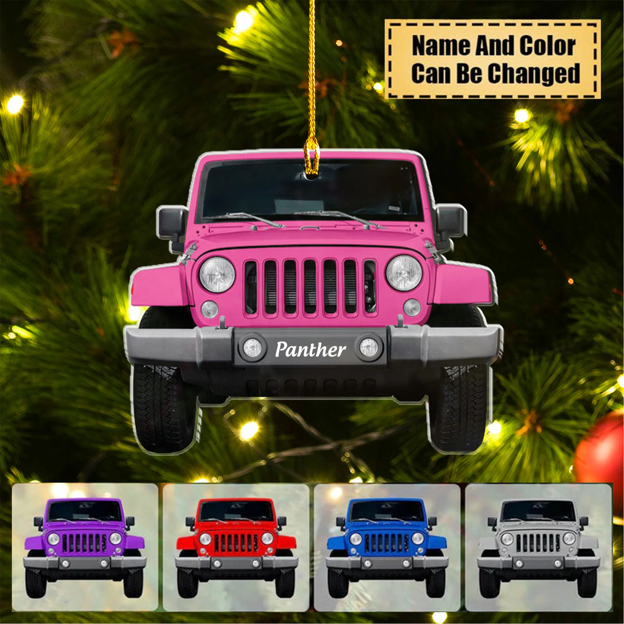 Personalized Jeep Ornament - Best Gift For Jeep Lovers, Jeep Acrylic Ornament for Christmas - Image 3