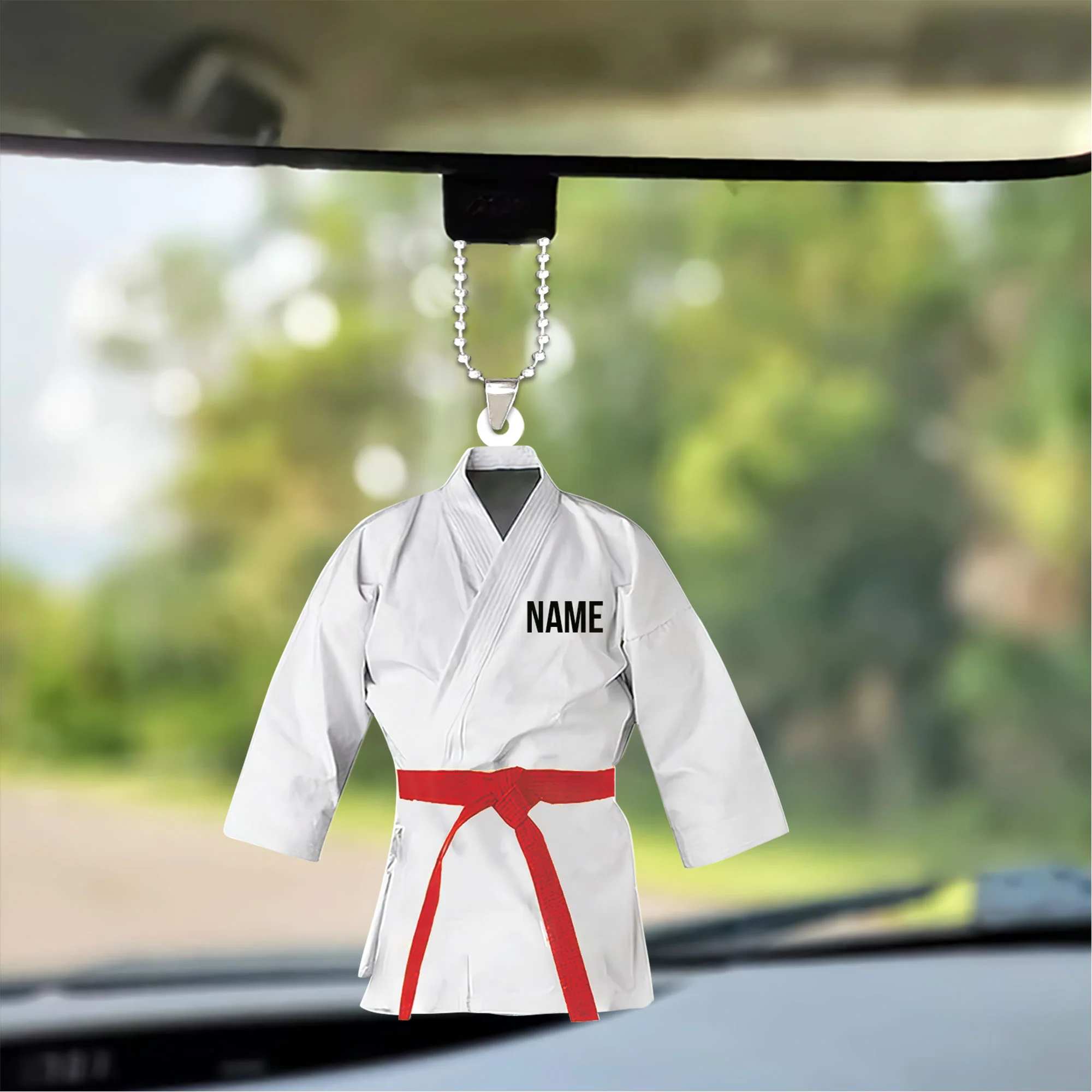 Personalized Karate Custom Shaped Car Ornament for Karate Players, Gifts for Karate Lovers - Image 3