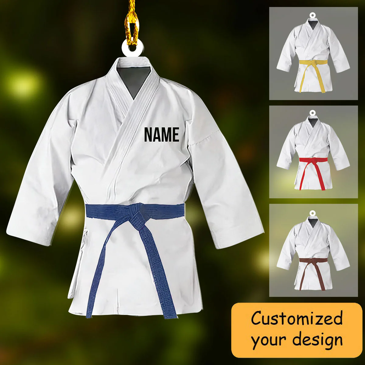 Personalized Karate Ornament Custom Shaped Acrylic Ornament for Karate Players, Gifts for Karate Lovers - Image 2