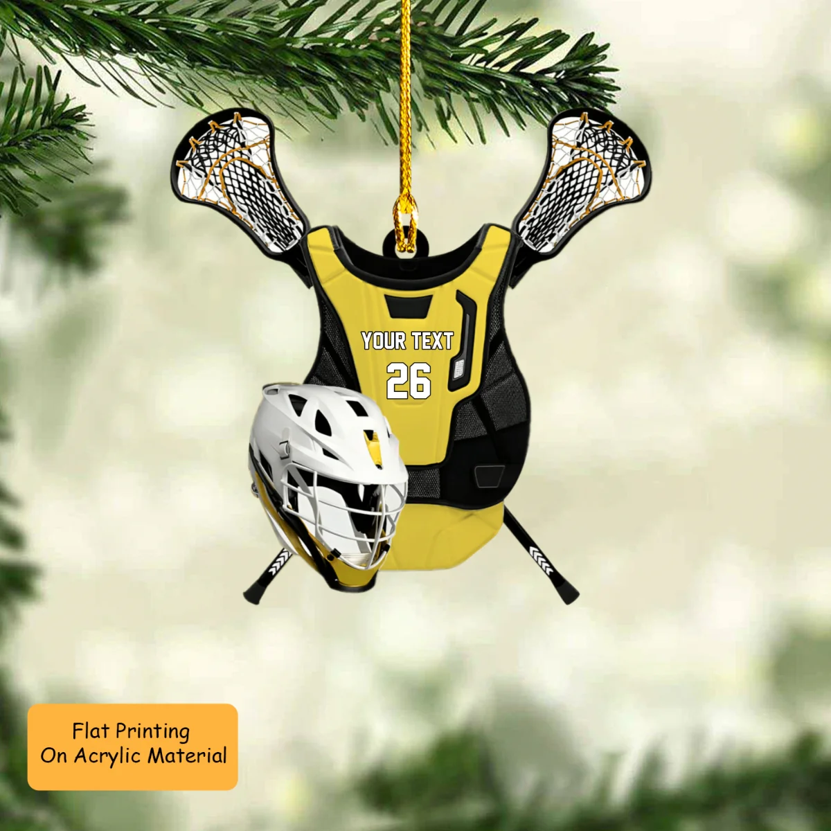 Personalized Lacrosse Gear Flat Acrylic Ornament, Meaningful Christmas Ornament Gifts For Son, Grandson, Daughter - Image 3