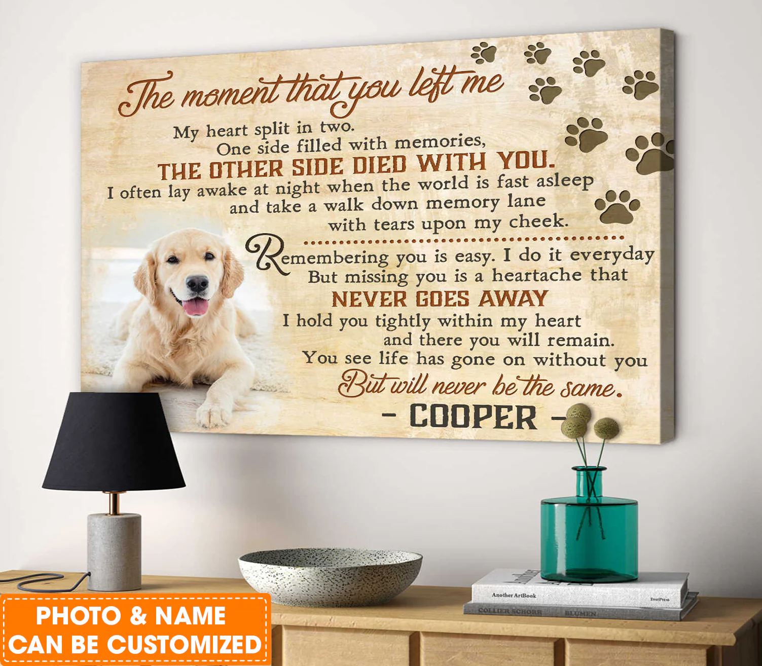 Personalized Memorial Pet Photo The Moment That You Left Me, Custom Canvas Prints, Perfect Gift For Dog Lovers, Friends, Family - Image 2
