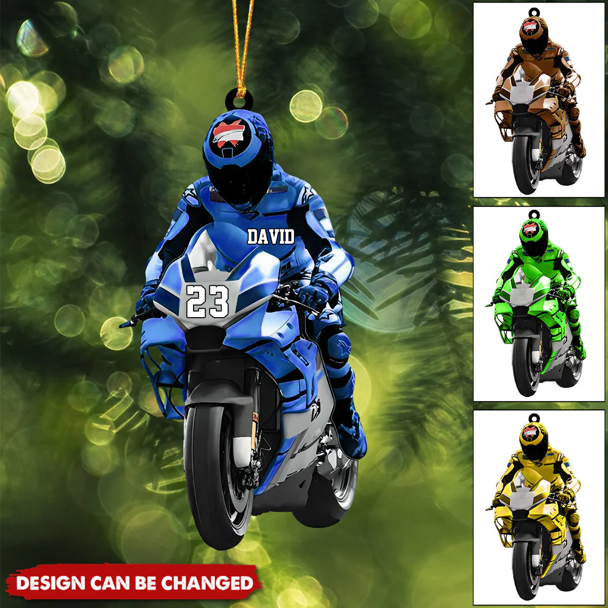 Personalized Motorcycle Man Flat Acrylic Ornament, Meaningful Ornament Gifts For Motorsports Lovers, Family, Friends - Image 2