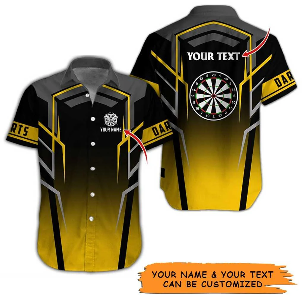 Personalized Name Darts Aloha Hawaiian Shirt - Amazing Darts Pattern Personalized Name Hawaiian Shirt For Men & Women, Darts Lover - Image 2