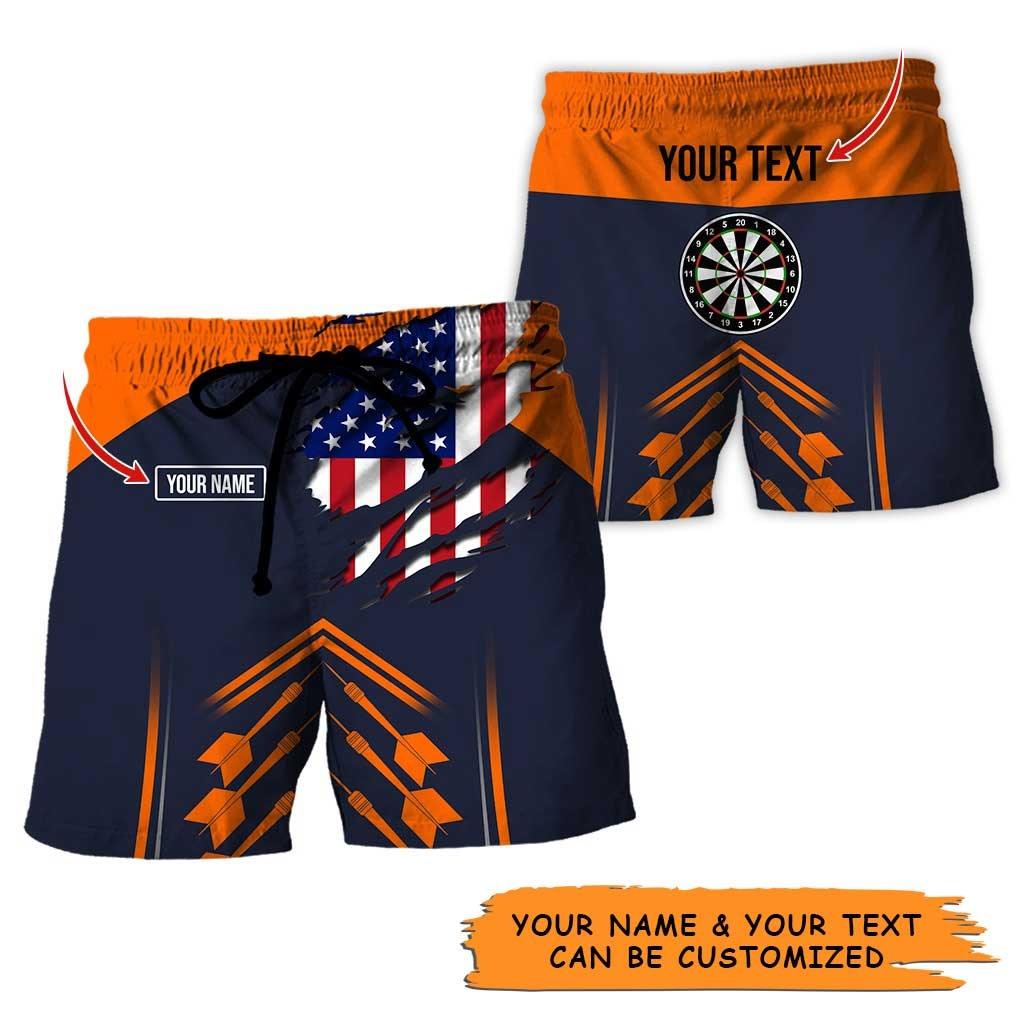 Personalized Name Darts Aloha Hawaiian Shirt, Beautiful Darts Pattern And US Flag Personalized Name & Text Hawaiian Shirt For Men & Women, Darts Lover - Image 5