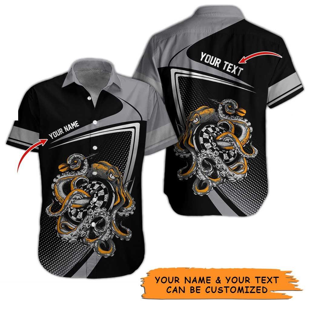 Personalized Name Darts Aloha Hawaiian Shirt - Colorful Darts Personalized Name Hawaiian Shirt, Octopus Hawaiian Shirt For Men & Women, Darts Lover