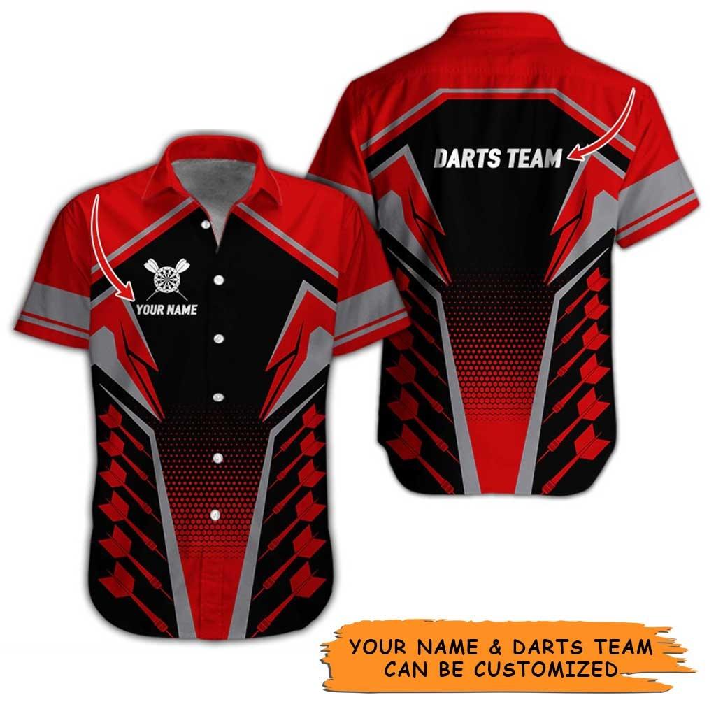 Personalized Name Darts Aloha Hawaiian Shirt - Darts Pattern Hawaiian Shirt Personalized Name & Team Hawaiian Shirt For Men & Women, Darts Lover