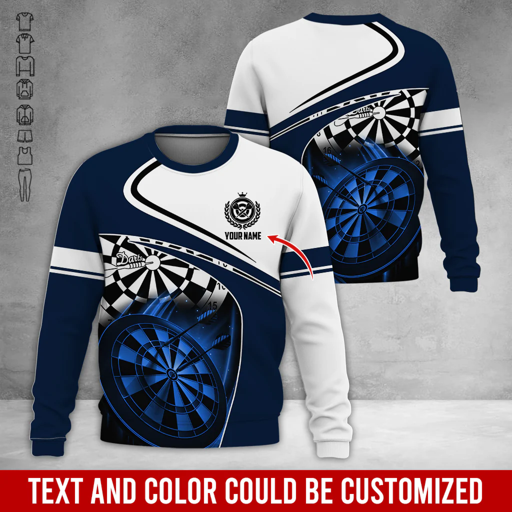 Personalized Name Darts Sweatshirt, Customized Name Darts Team Uniform Sweatshirt For Men & Women - Gift For Darts Lovers, Darts Players - Image 5