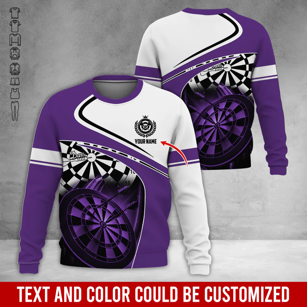 Personalized Name Darts Sweatshirt, Customized Name Darts Team Uniform Sweatshirt For Men & Women - Gift For Darts Lovers, Darts Players - Image 8