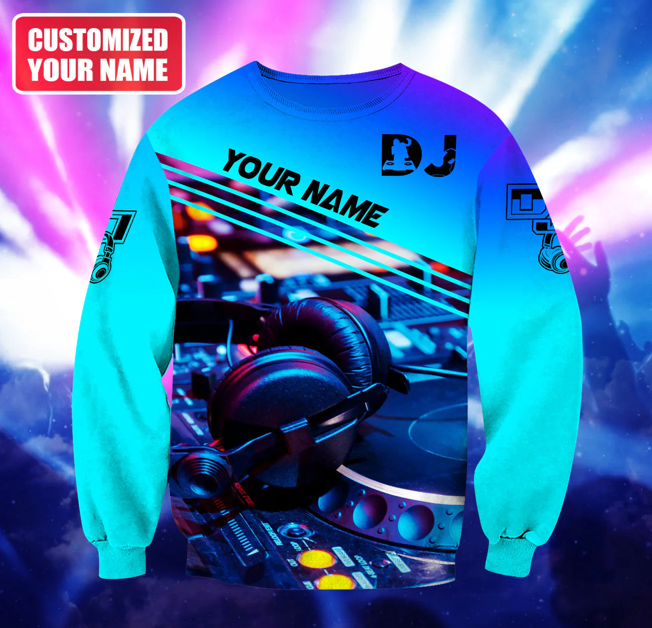 Personalized Name Disc Jockey Shirts - Custom Name DJ Shirts, DJ Clothing, Deezay Blue Clothings, Perfect DJ Shirts for Men & Women - Image 4