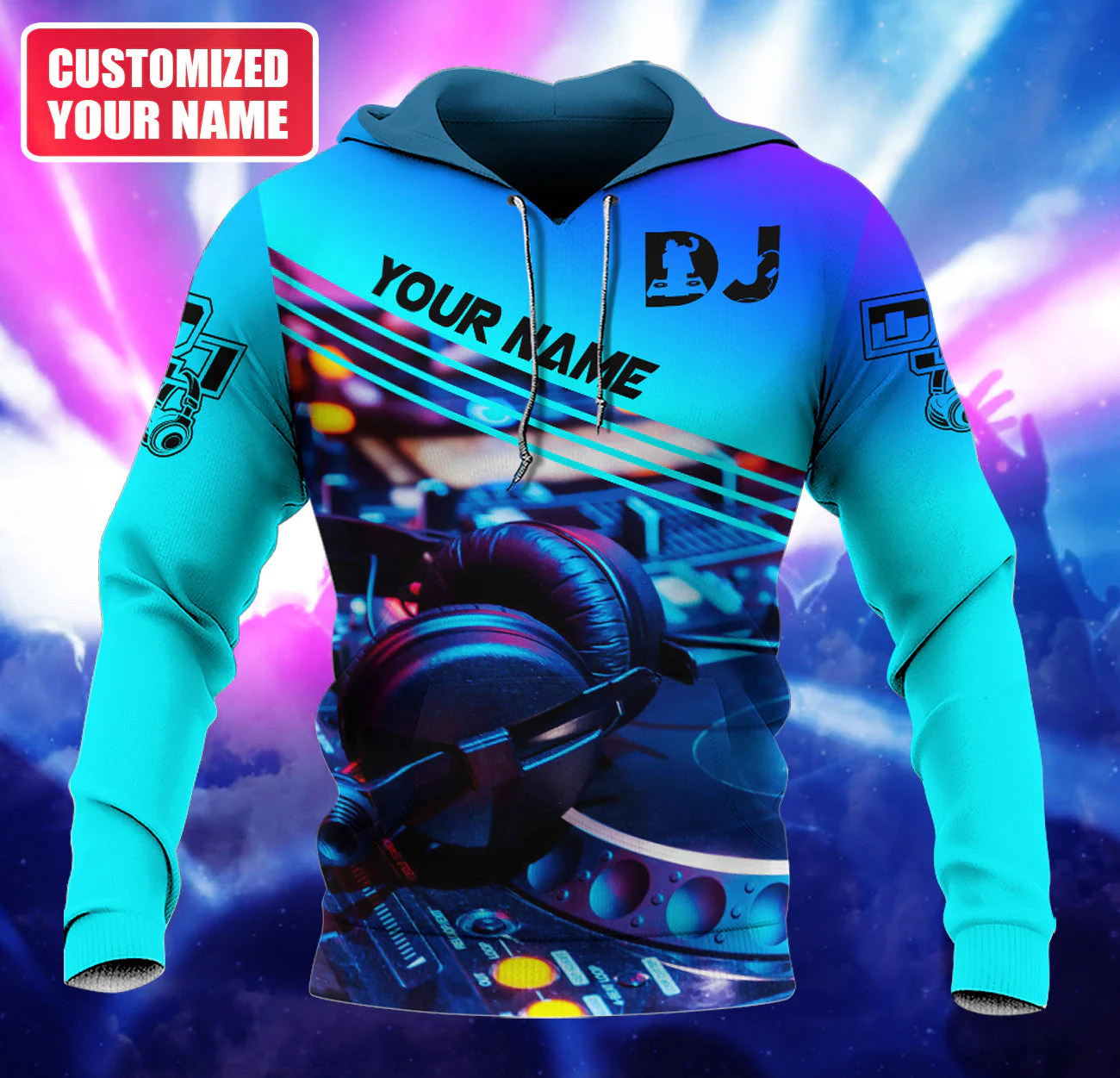 Personalized Name Disc Jockey Shirts - Custom Name DJ Shirts, DJ Clothing, Deezay Blue Clothings, Perfect DJ Shirts for Men & Women - Image 5