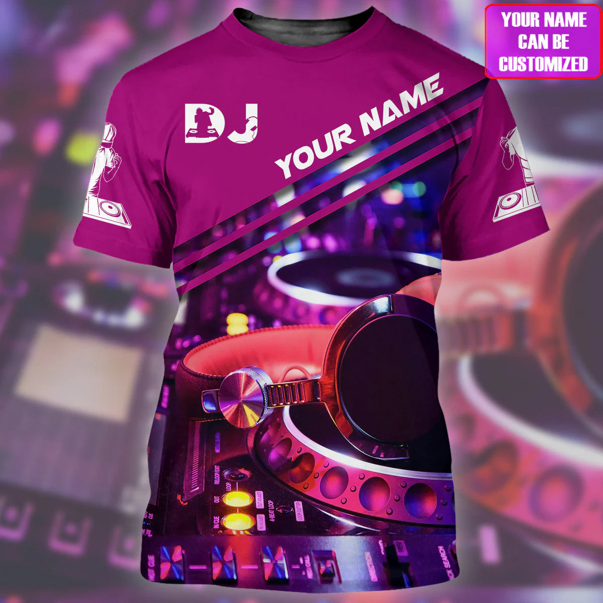 Personalized Name Disc Jockey Shirts - Custom Name DJ Shirts, DJ Clothing, Deejay Red Clothings, Perfect DJ Shirts for Men & Women - Image 3