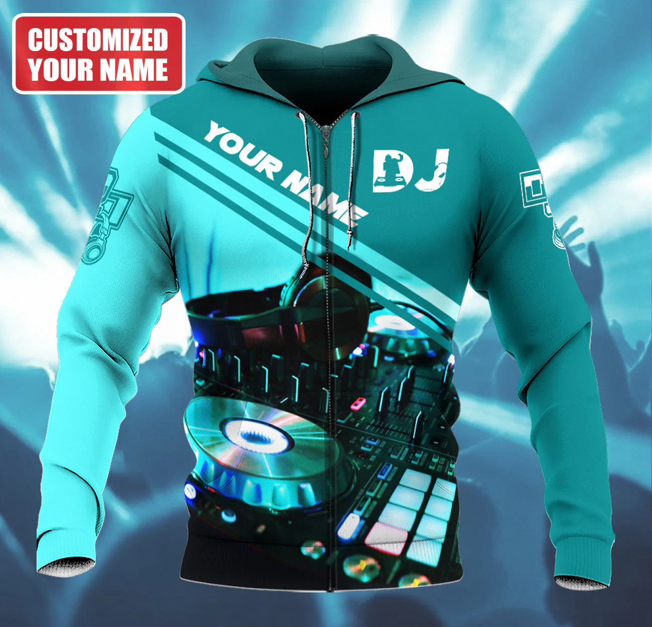 Personalized Name DJ Shirts - Custom Name Disc Jockey Shirts, DJ Is My Life Blue Shirts, Perfect DJ Shirts for Men & Women - Image 2