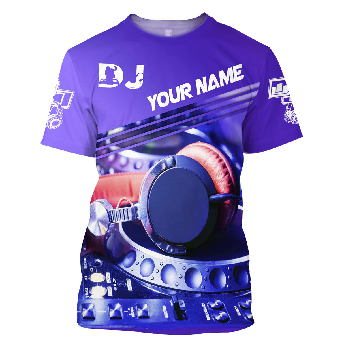 Personalized Name DJ Shirts - Custom Name Disc Jockey Shirts, DJ Life Purple Clothing, Perfect DJ Shirts for Men & Women - Image 2