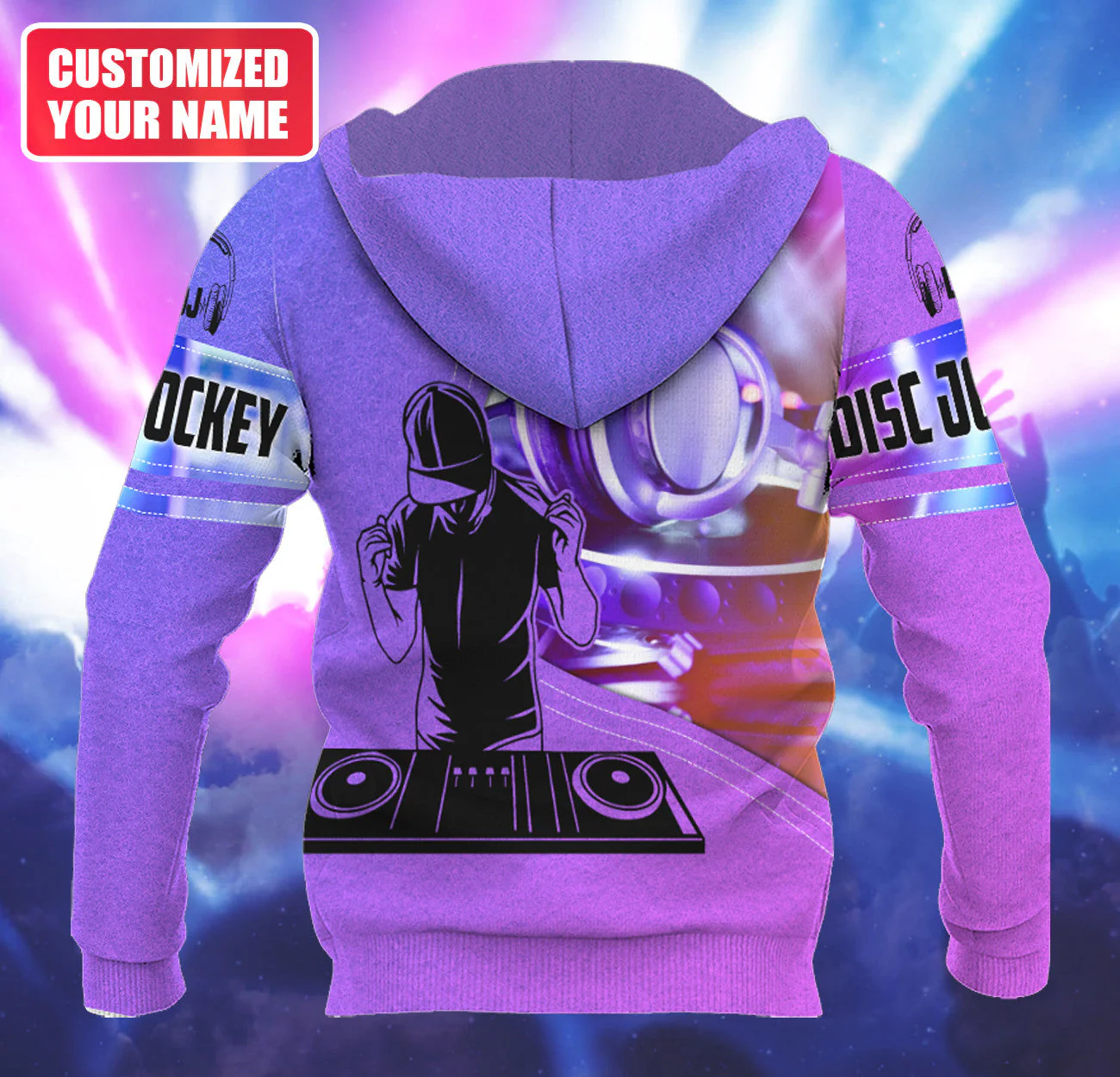 Personalized Name DJ Shirts - Custom Name Disc Jockey Shirts, Modern Music Disc Purple Shirts, Perfect DJ Shirts for Men, Friends, Family - Image 5