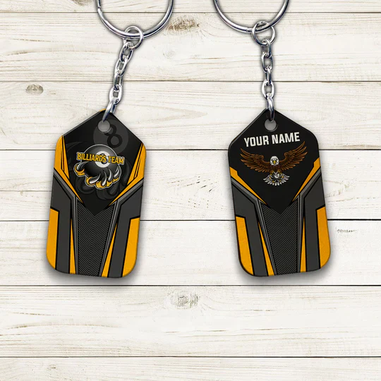 Personalized Name Eagle Billiards Teams 8 Ball Acrylic Keychain - Christmas Gift For Billiard Lovers, Billiard Team Players - Image 3