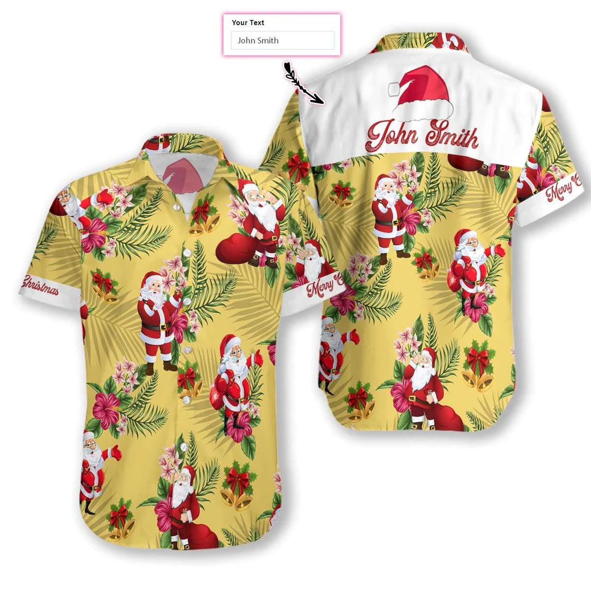 Personalized Name Merry Christmas Santa Claus Custom Hawaiian Shirt - Perfect Gift For Lover, Friend, Family - Image 3