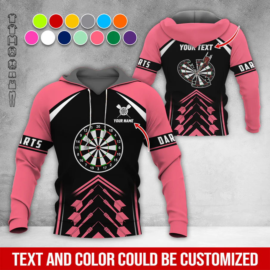 Personalized Name & Text Darts Premium Hoodie, Broken Darts Pattern Hoodie, Perfect Gift For Darts Lovers, Friend, Family - Image 12