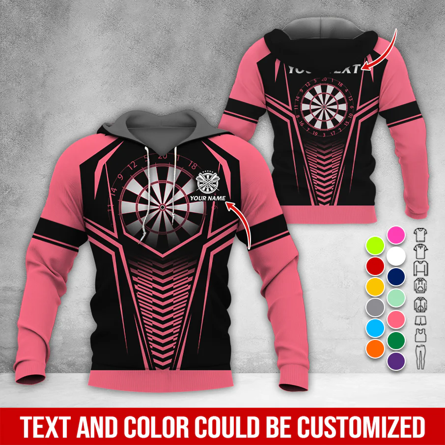 Personalized Name & Text Darts Premium Hoodie, Darts Sport Pattern Hoodie For Men & Women, Perfect Gift For Darts Lovers, Friend, Family - Image 10