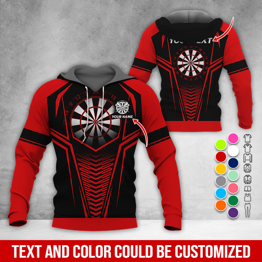 Personalized Name & Text Darts Premium Hoodie, Darts Sport Pattern Hoodie For Men & Women, Perfect Gift For Darts Lovers, Friend, Family - Image 12
