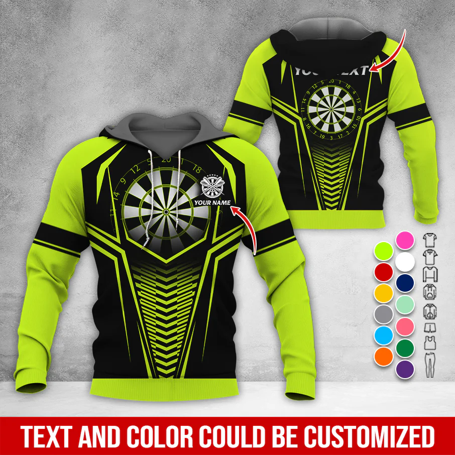 Personalized Name & Text Darts Premium Hoodie, Darts Sport Pattern Hoodie For Men & Women, Perfect Gift For Darts Lovers, Friend, Family - Image 6