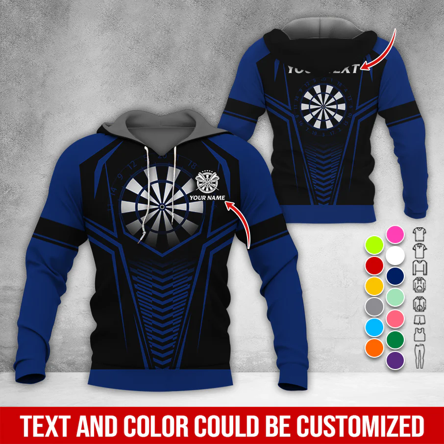 Personalized Name & Text Darts Premium Hoodie, Darts Sport Pattern Hoodie For Men & Women, Perfect Gift For Darts Lovers, Friend, Family - Image 7