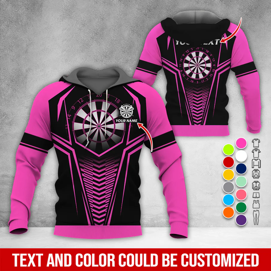Personalized Name & Text Darts Premium Hoodie, Darts Sport Pattern Hoodie For Men & Women, Perfect Gift For Darts Lovers, Friend, Family - Image 8