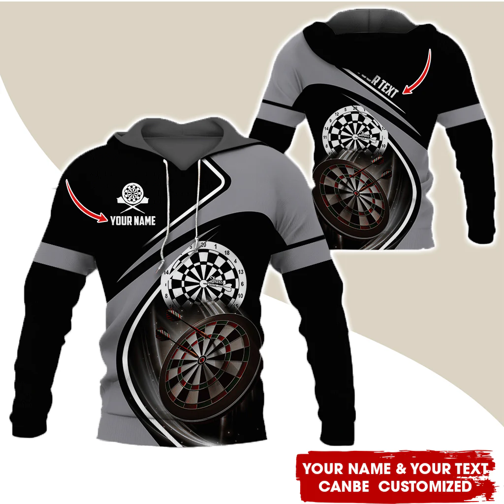 Personalized Name & Text Darts Premium Hoodie, Perfect Gift For Darts Player, Darts Lovers, Friend, Family - Image 2