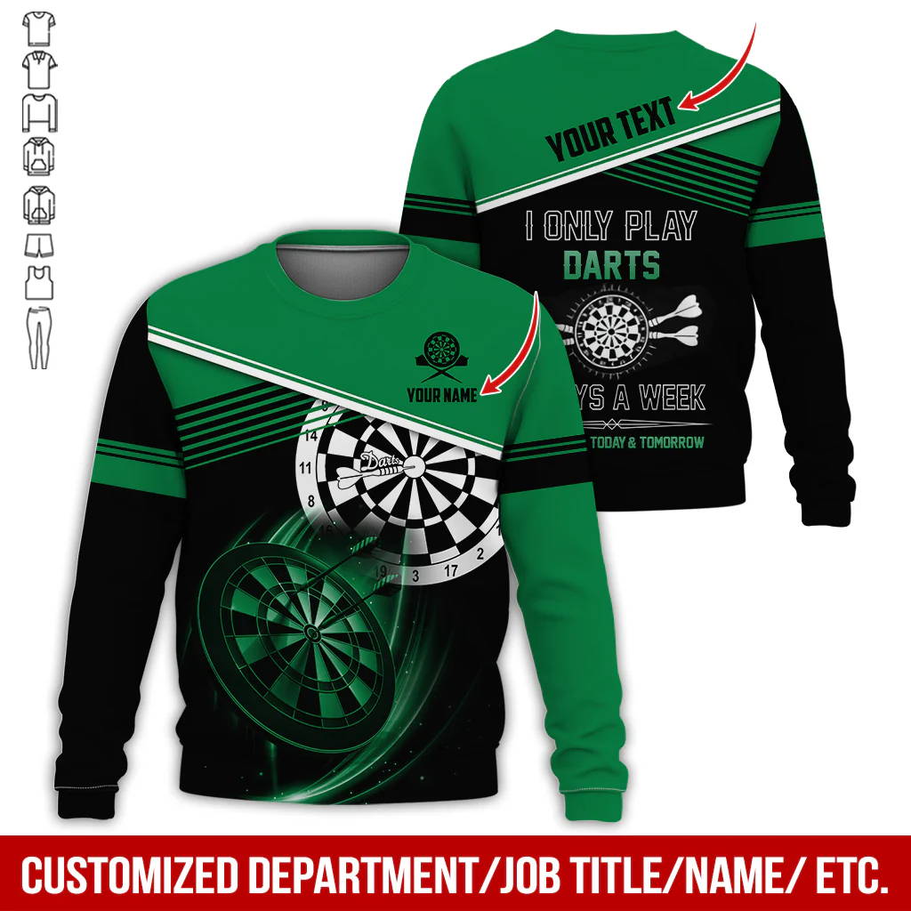 Personalized Name & Text Darts Sweatshirt, Customized I Only Play Darts Sweatshirt For Men & Women - Gift For Darts Lovers, Darts Players - Image 11