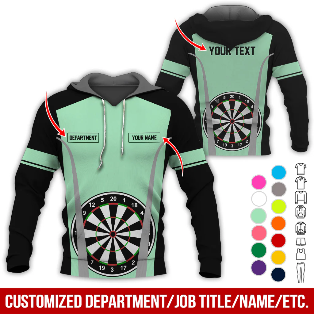 Personalized Name, Text & Department Darts Premium Hoodie, Play Darts Pattern Hoodie, Perfect Gift For Darts Lovers, Friend, Family - Image 4
