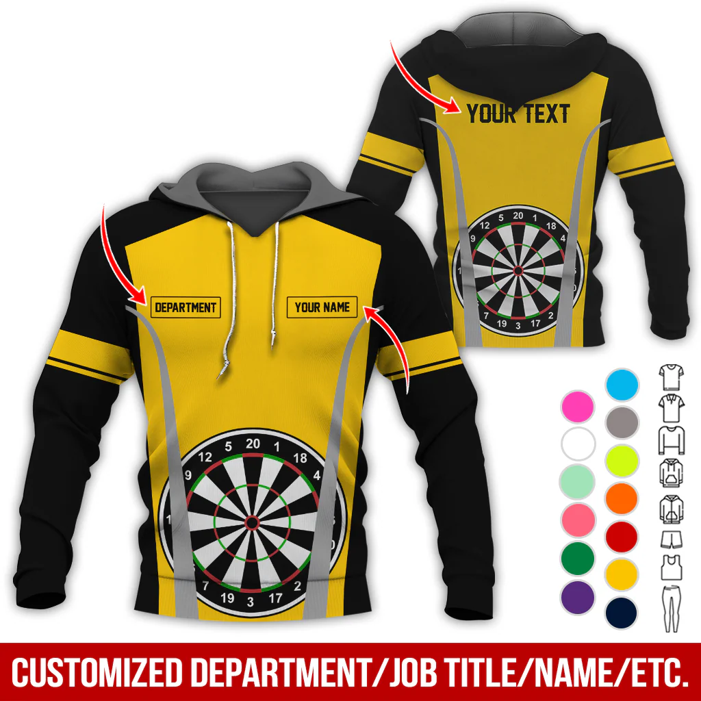 Personalized Name, Text & Department Darts Premium Hoodie, Play Darts Pattern Hoodie, Perfect Gift For Darts Lovers, Friend, Family - Image 5