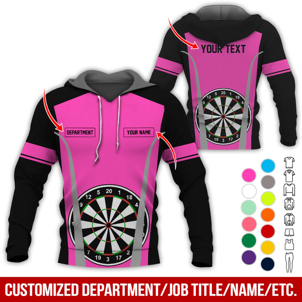 Personalized Name, Text & Department Darts Premium Hoodie, Play Darts Pattern Hoodie, Perfect Gift For Darts Lovers, Friend, Family - Image 9