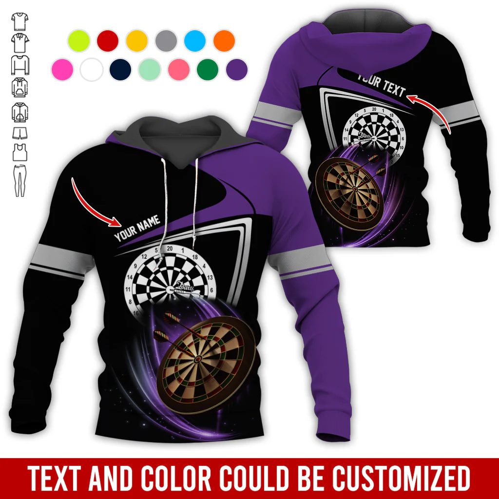 Personalized Name & Text Premium Hoodie, Darts Is My Life Hoodie, Perfect Gift For Darts Lovers, Darts Player - Image 12