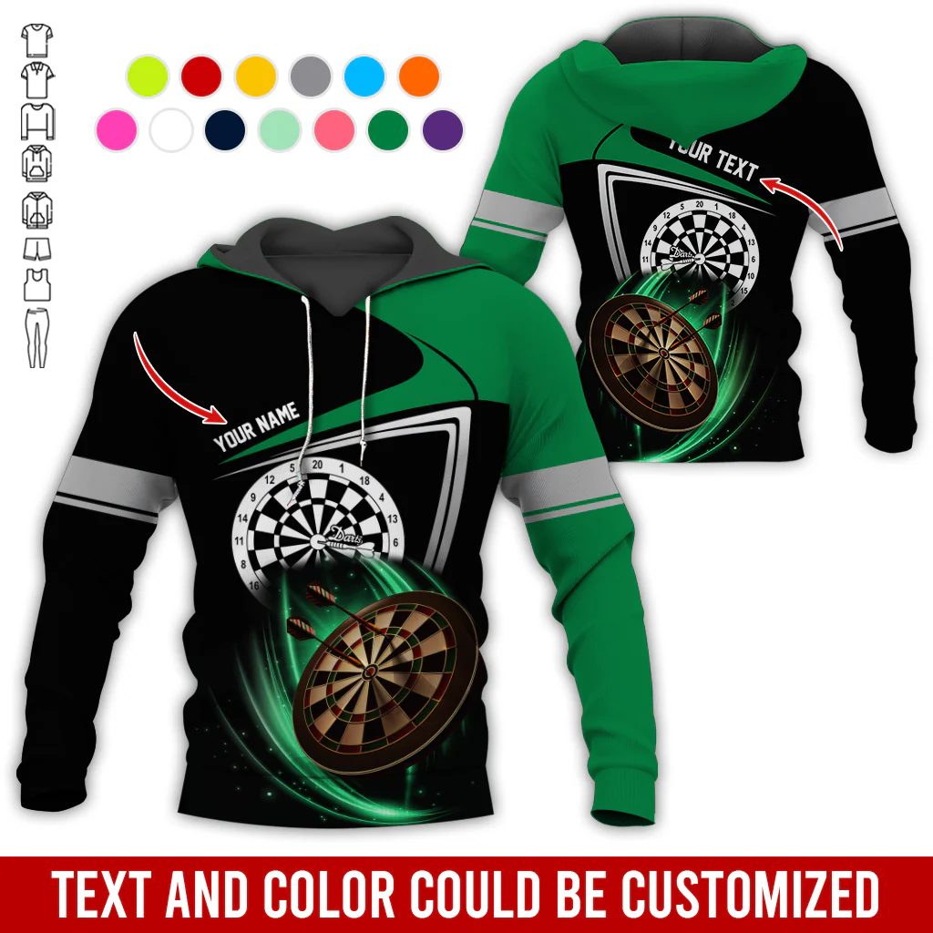 Personalized Name & Text Premium Hoodie, Darts Is My Life Hoodie, Perfect Gift For Darts Lovers, Darts Player - Image 6