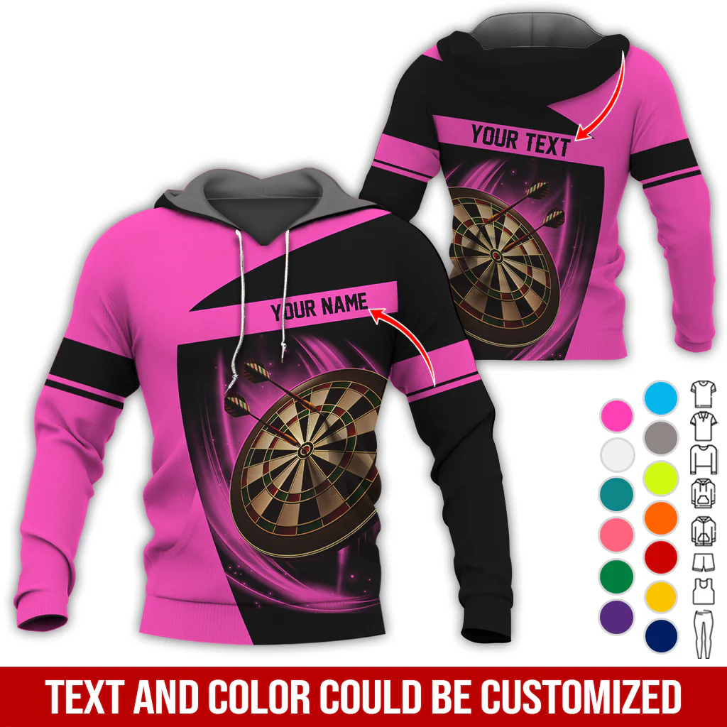 Personalized Name & Text Premium Hoodie, Darts Team Is My Life Hoodie, Perfect Gift For Darts Lovers, Darts Player - Image 10