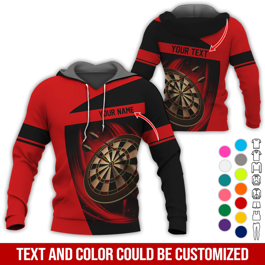 Personalized Name & Text Premium Hoodie, Darts Team Is My Life Hoodie, Perfect Gift For Darts Lovers, Darts Player - Image 4