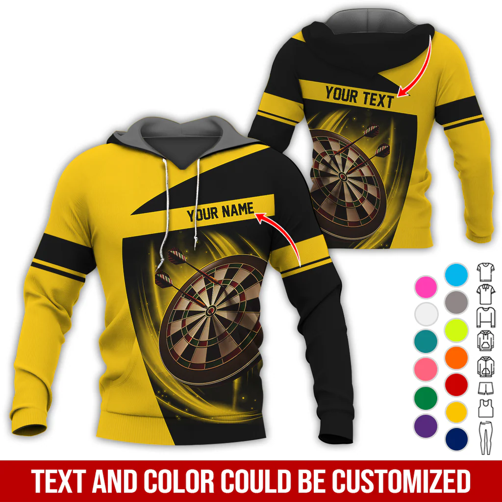 Personalized Name & Text Premium Hoodie, Darts Team Is My Life Hoodie, Perfect Gift For Darts Lovers, Darts Player - Image 6