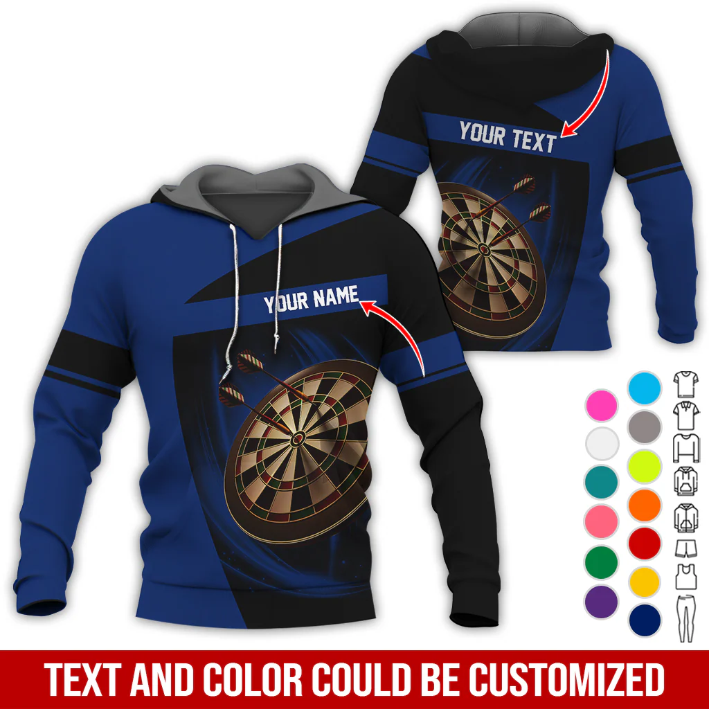 Personalized Name & Text Premium Hoodie, Darts Team Is My Life Hoodie, Perfect Gift For Darts Lovers, Darts Player - Image 9