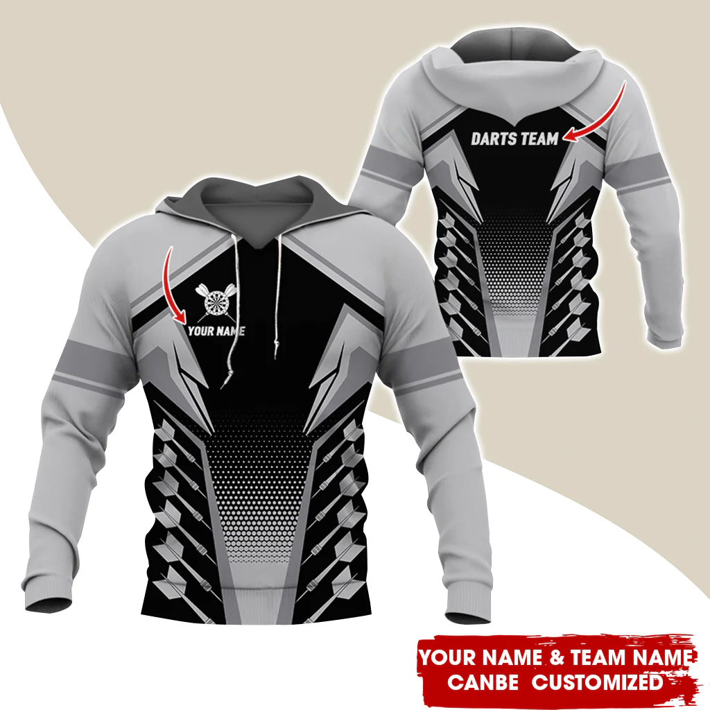 Personalized Name & Text Premium Hoodie For Men & Women, Perfect Gift For Darts Lovers, Friend, Family - Image 2