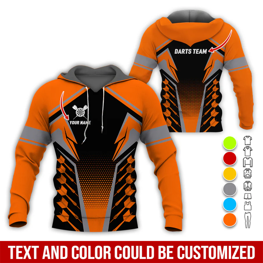 Personalized Name & Text Premium Hoodie For Men & Women, Perfect Gift For Darts Lovers, Friend, Family - Image 4