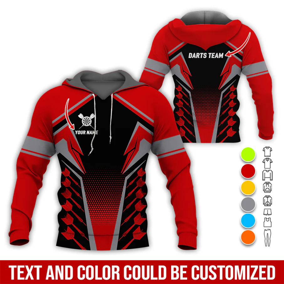 Personalized Name & Text Premium Hoodie For Men & Women, Perfect Gift For Darts Lovers, Friend, Family - Image 5