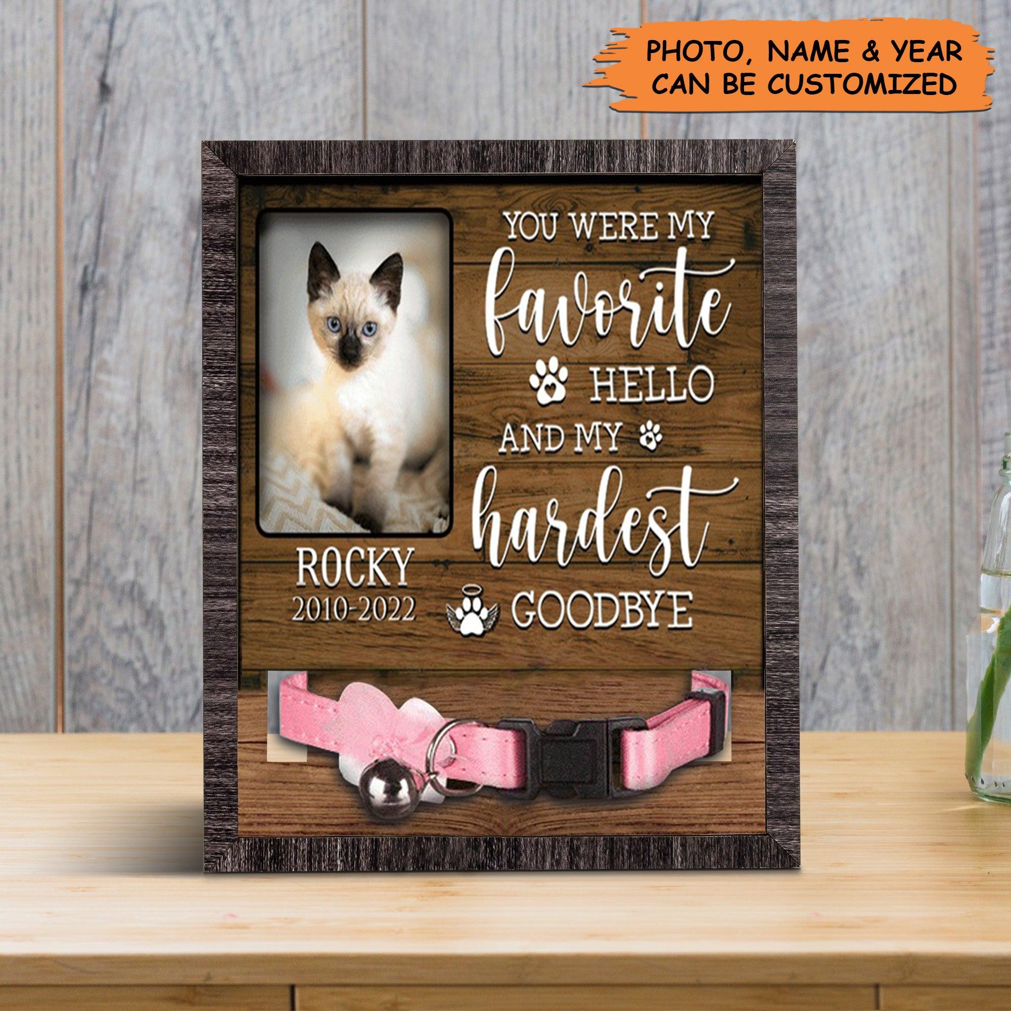 Personalized Pet Collar Frame - A Siamese Cat Picture Frames Memorial, Pet Loss Sympathy, Custom Memorial Pet Collar Sign - Gift For Pet Lovers