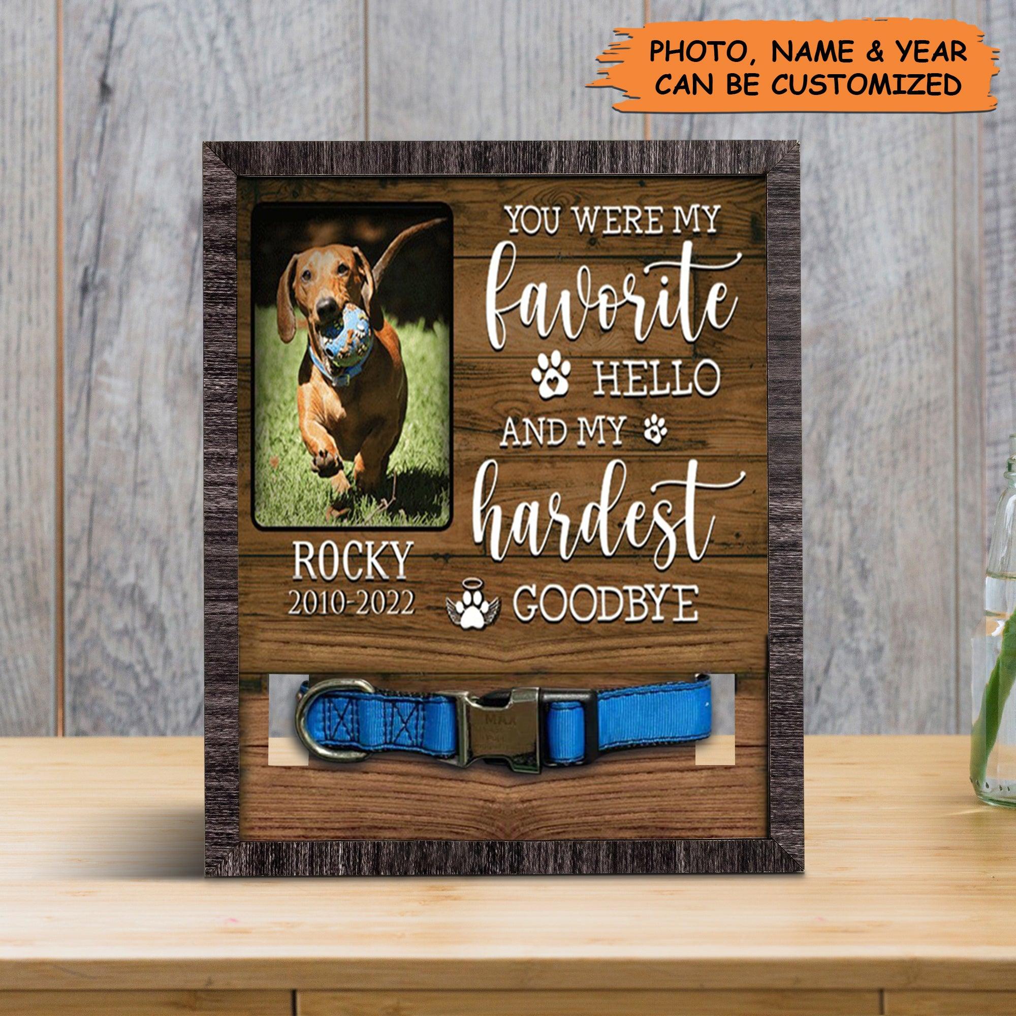 Personalized Pet Collar Frame - Custom A Dachshund Pet Picture Frames, Pet Loss Sympathy, Memorial Pet Collar Sign - Gift For Grieving Pet Owner