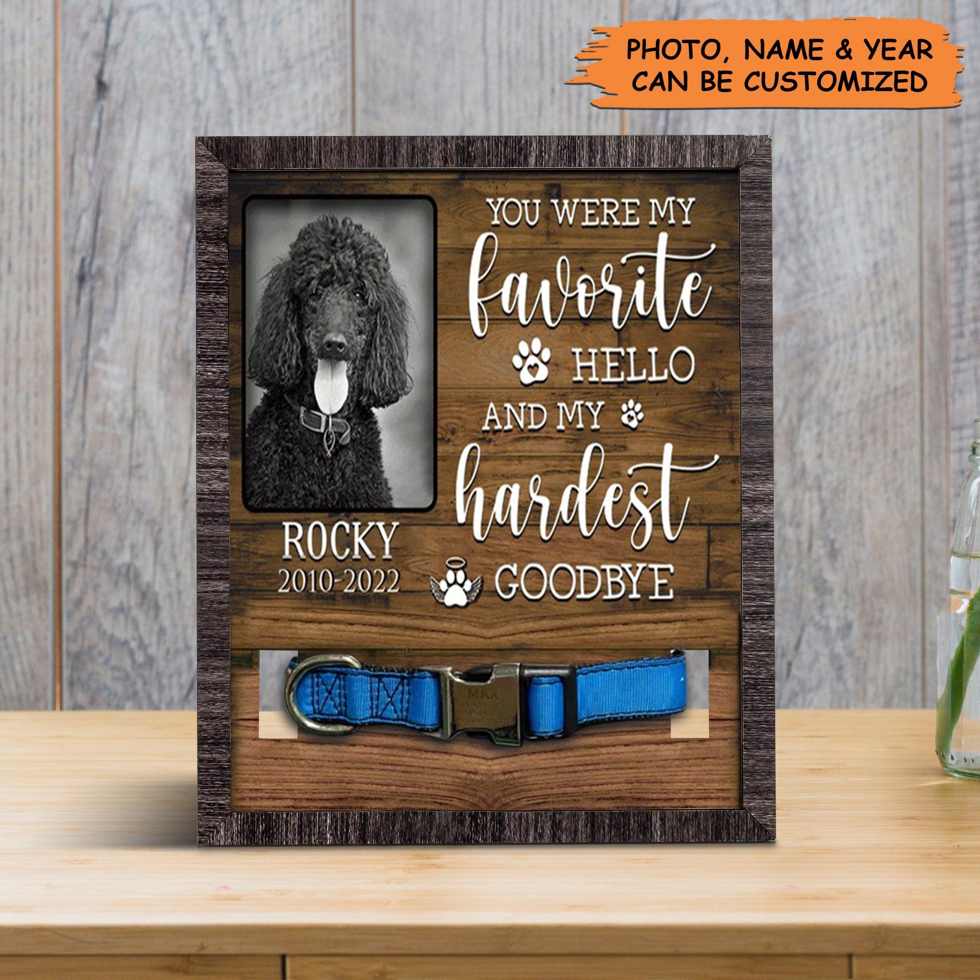 Personalized Pet Collar Frame - Custom A Poodle Pet Picture Frames, Pet Loss Sympathy, Memorial Pet Collar Sign - Gift For Grieving Pet Owner