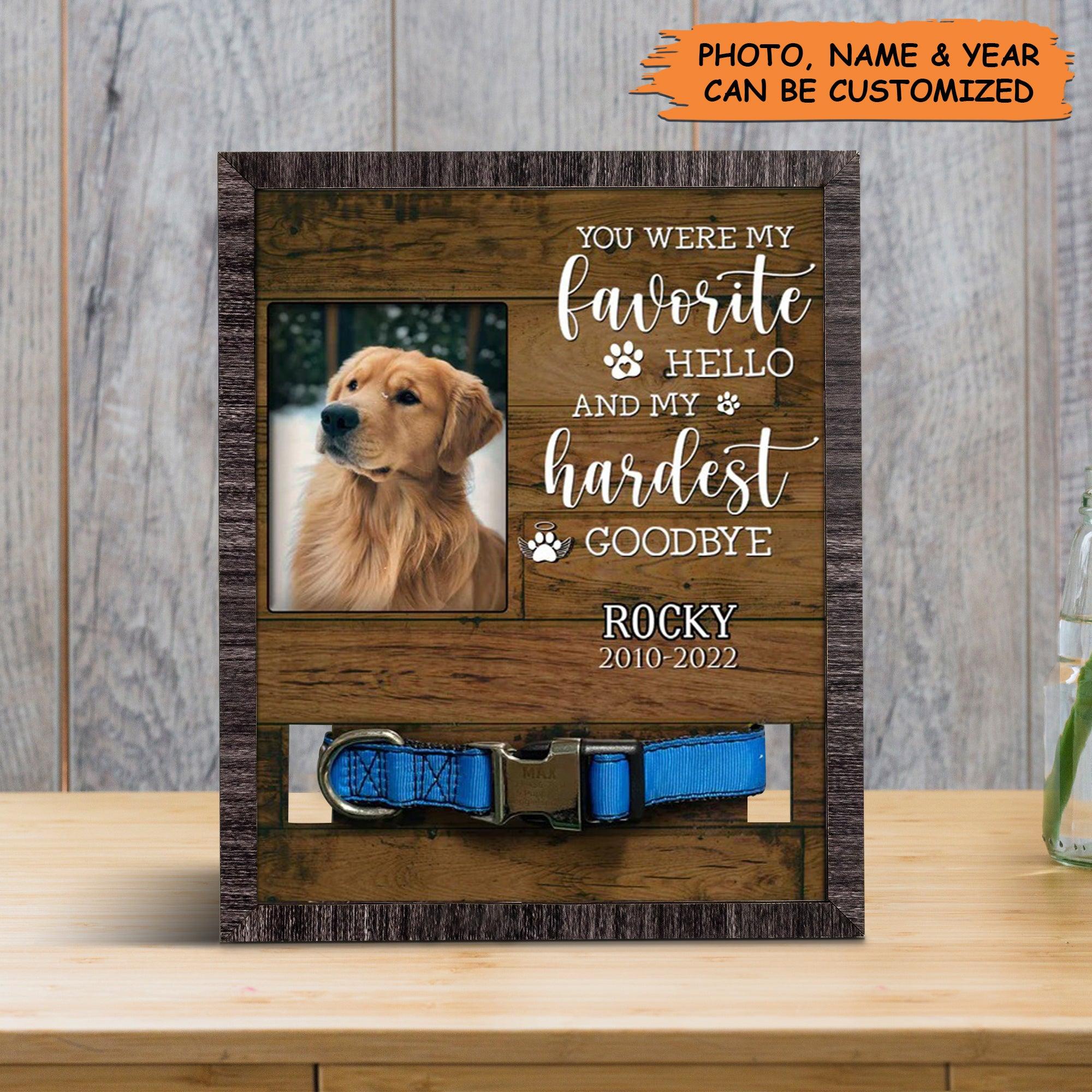Personalized Pet Collar Frame - Custom Photo, Name, Year Memorial Lost Of Dog, Memorial Pet Collar Sign, Pet Loss Sympathy - Gift For Pet Lovers - Image 3