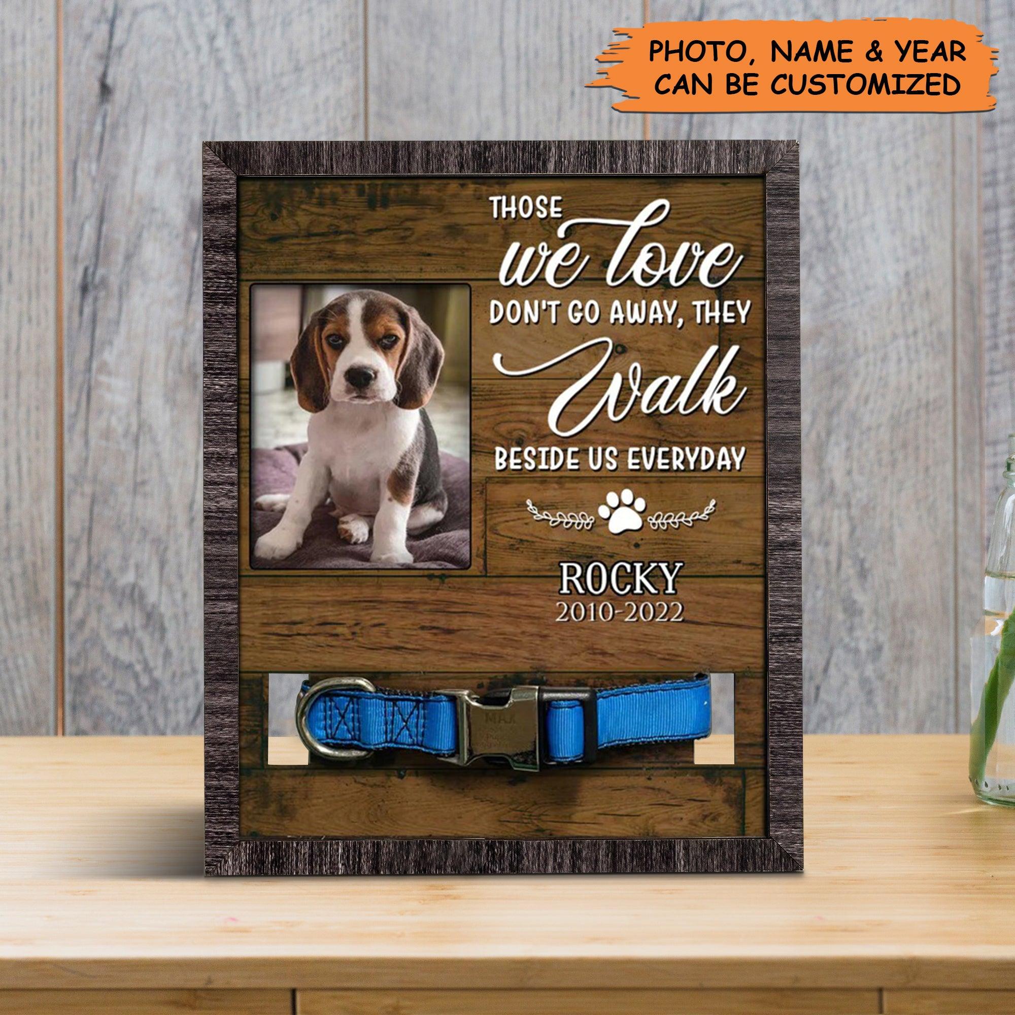 Personalized Pet Collar Frame - Custom Picture Frame Dead Of Beagle, Sympathy Picture Frame, Dog Memorial Gifts Personalized - Gift For Pet Lovers