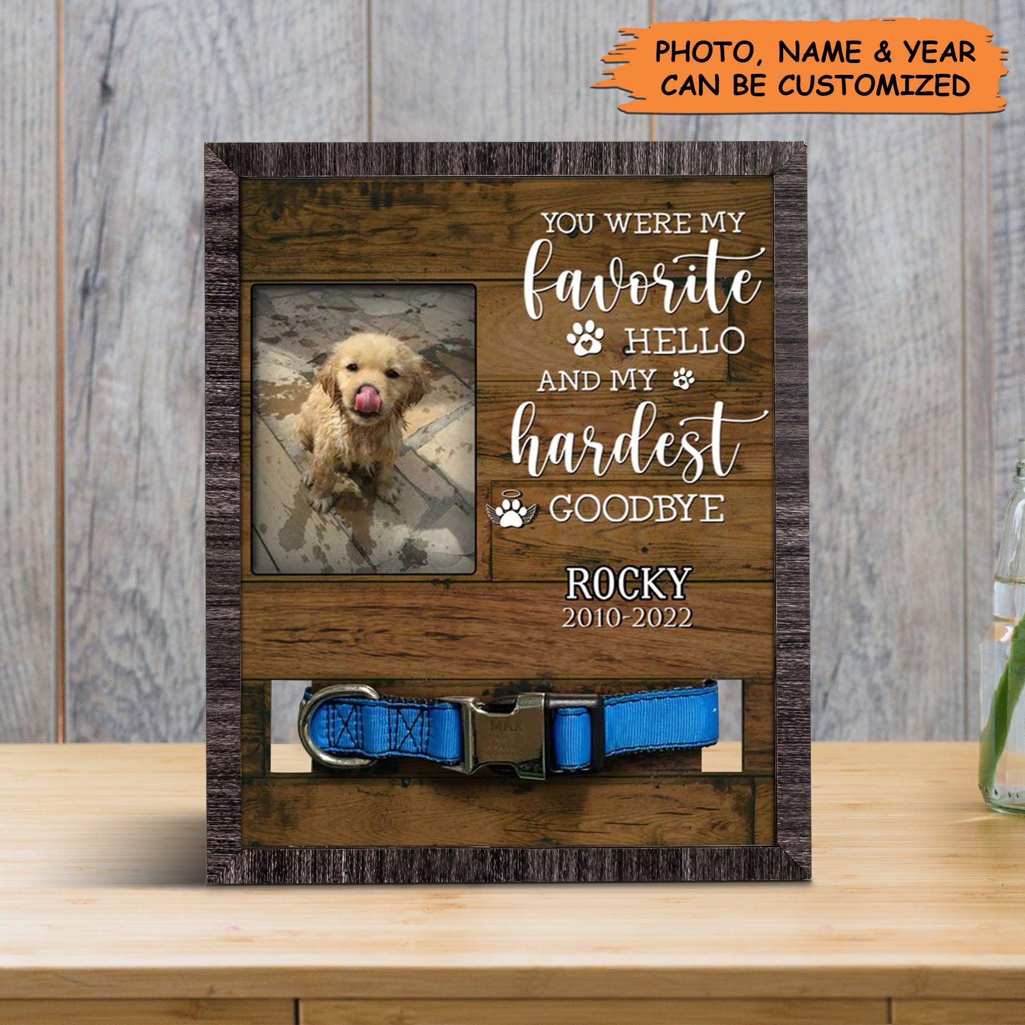 Personalized Pet Collar Frame- Custom Picture Frame For Loss Of Dog Golden Retriever, Memorial Pet Collar Sign, Pet Loss Sympathy- Gift For Pet Lovers - Image 2