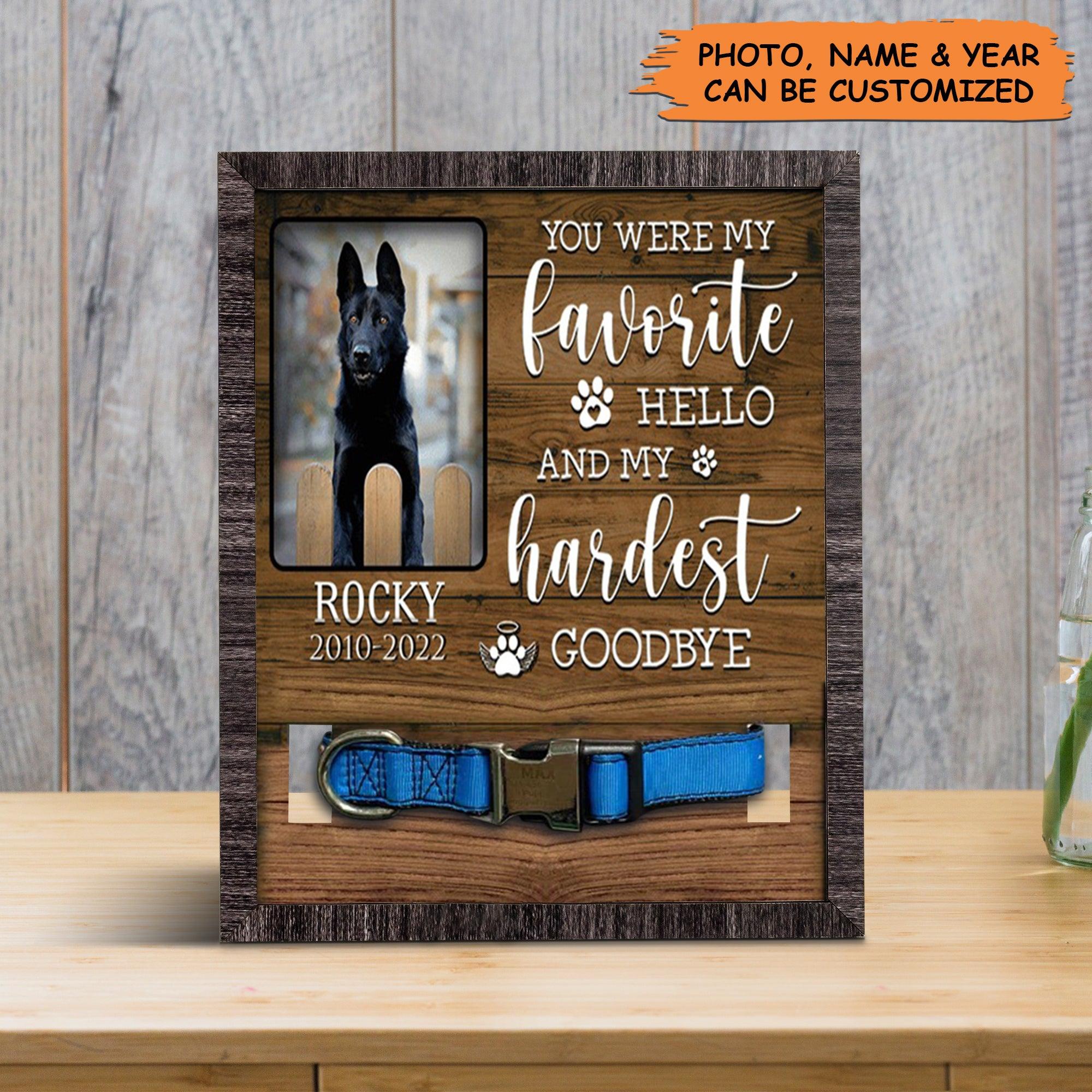 Personalized Pet Collar Frame - Customized A German Shepherd Picture Frames, Pet Loss Sympathy, Custom Memorial Pet Collar Sign - Gift For Pet Lovers