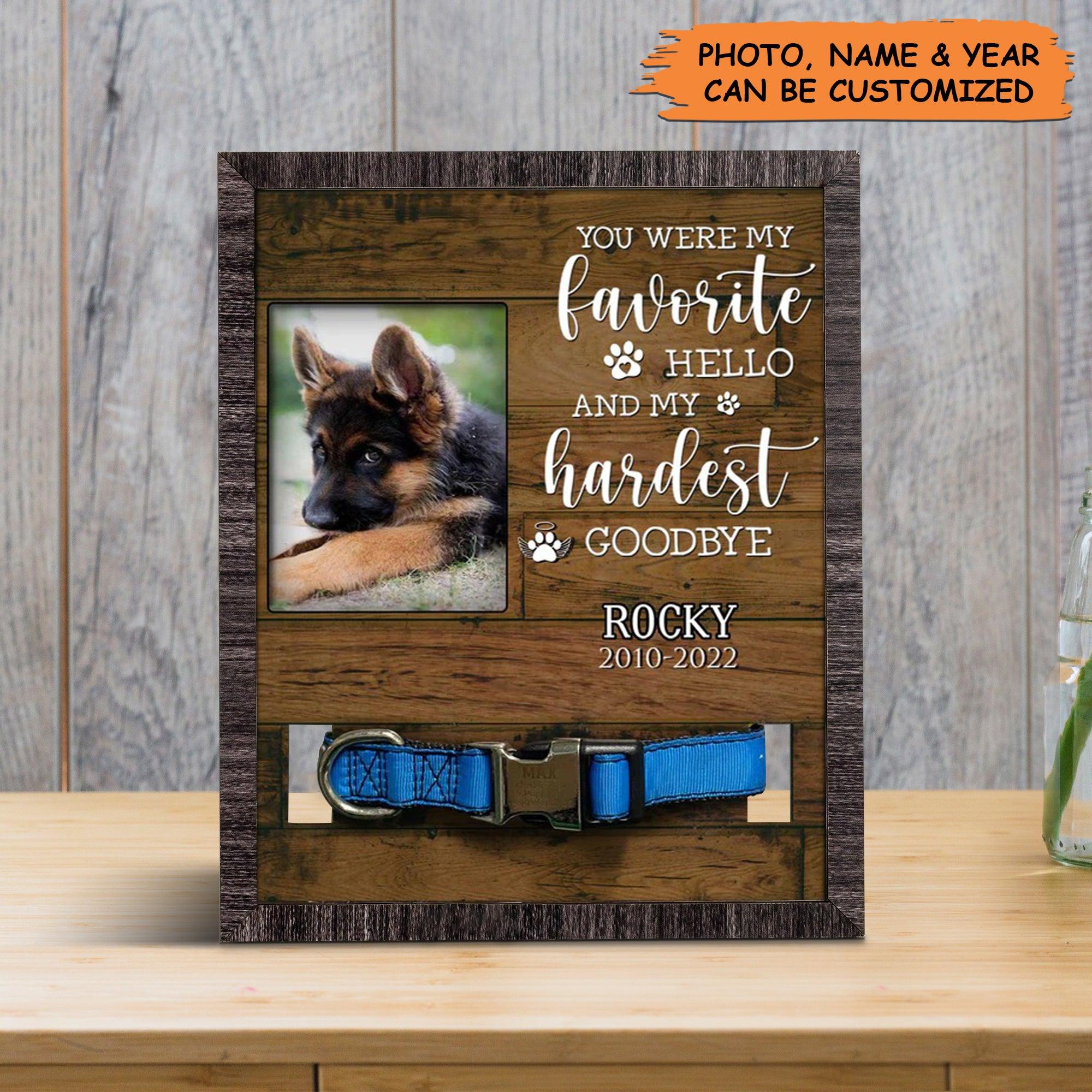 Personalized Pet Collar Frame - Customized Picture Frame Loss Of German Shepherd, Memorial Pet Collar Sign, Pet Loss Sympathy - Gift For Pet Lovers - Image 2